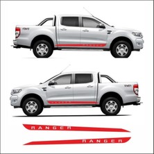 Ne Verelim Size Ford Ranger Için Uyumlu Aksesuar Yan Şerit Sticker Kırmızı Model 6