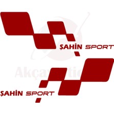 Ne Verelim Size Şahin Için Uyumlu Aksesuar Oto Yan Sport Kapı Altı Sticker Sag-Sol Set Kırmızı 30*11 cm