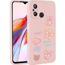 Coolacs Xiaomi Redmi 12C Uyumlu Kılıf Renkli Kabartma Figürlü Parlak Telefon Kılıfı Kapak