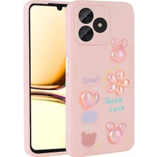 Coolacs Realme C53 Uyumlu Kılıf Renkli Kabartma Figürlü Parlak Telefon Kılıfı Kapak