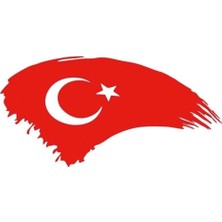 Agdeniz Türk Bayrağı Oto Kapı Cam Kaput Sticker Kırmızı 20 cm