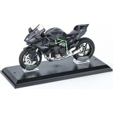 Fsfyb 1/12 Kawasaki H2R Simülasyon Alaşım Ses ve Işık Motosiklet Ninja Modeli Çocuk Oyuncak Süsler Ducati V4S Siyah + Taban (Yurt Dışından)