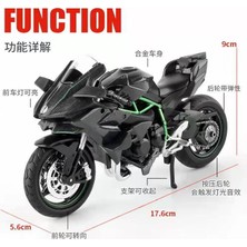 Fsfyb 1/12 Kawasaki H2R Simülasyon Alaşım Ses ve Işık Motosiklet Ninja Modeli Çocuk Oyuncak Süsler Ducati V4S Siyah Hediye Kutusu (Yurt Dışından)