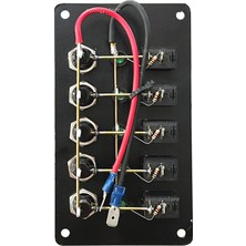 Sealux Marine Tekne Switch Panel 5 li Dikey 12-24v  Kontrol Paneli