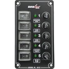 Sealux Marine Tekne Switch Panel 5 li Dikey 12-24v  Kontrol Paneli