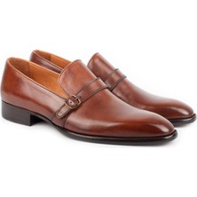 Zerbay Lucaina Hakiki Deri Monkstrap Klasik Ayakkabı, Kösele Taban Klasik Ayakkabı, Loafer Klasik