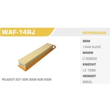 Winkel WAF-14RJ WAF-14RJ Hava Filtresi 207 308 3008 Partner Iı / C3 Iı C4 Berlingo 1.4 1.6 16V 1.6 Vtı Uyumlu