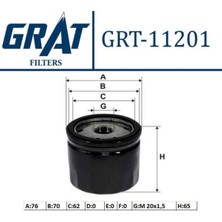 Grat 11201 11201 Yağ Filtresi Clıo Iıı 08- Kangoo 08- Megane Iı Iıı Laguna Fluence Trafic Iı Master Iı / L