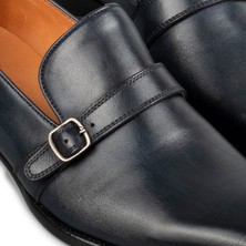 Zerbay Lucaina Hakiki Deri Monkstrap Klasik Ayakkabı, Kösele Taban Klasik Ayakkabı, Loafer Klasik