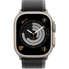 Buff Apple Watch Fabric Loop Band 49MM Ultra Kayış Black-Orange