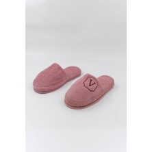 Ender Home V Harf Nakışlı Banyo Ve Ev Havlu Terliği – %100 Pamuk Kaymaz Kalın Taban