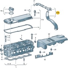 Vass41 Audi A4 2001-2004 1.6 Alz Motor Üst Kapak Hava Alma Borusu 06B103217AB