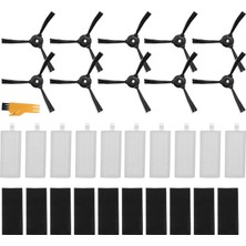 Talent 10 Filtre ve 10 Yan Fırça M201 T700 M520 M571 M501B M301 Robotlu Süpürge Yedek Aksesuarlar Kiti (Yurt Dışından)
