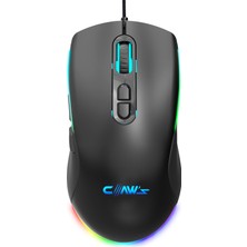 Claw's Titan X1 12800 Dpi Wide RGB Özel ABS Doku & Claw's Reflex Örgü Kablolu Gaming Mouse - Siyah