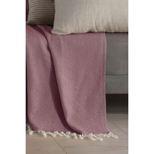 Ladynil Natural Gülkurusu Koltuk Örtüsü | Koltuk Şalı 180X220 Pamuk