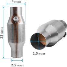 Internet 2 Adet 2.5 Inç Bükülmüş Evrensel Katalitik Konvertör Yüksek Akış Paslanmaz Çelik 425250 Egzoz Katalitik Konvertör (Yurt Dışından)