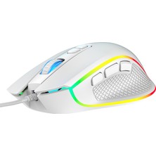 Claw's Nova V1 12800 Dpi Wide RGB Özel ABS Doku & Claw's Reflex Örgü Kablolu Ekstra Fire Butonlu Gaming Mouse - Beyaz