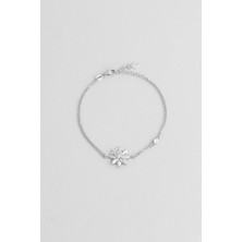 So CHIC Kardelen 18 Ayar Beyaz Altın Kaplama 19 cm Gümüş Minimal Bileklik