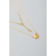 So CHIC Deniz Kabuğu 18 Ayar Sarı Altın Kaplama 45 Cm Gümüş Minimal Kolye