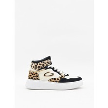 Guardiani New Era 0157 Kadın Siyah Leopar Deri Sneaker