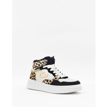 Guardiani New Era 0157 Kadın Siyah Leopar Deri Sneaker