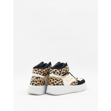 Guardiani New Era 0157 Kadın Siyah Leopar Deri Sneaker