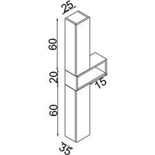 Teta Home Madrid Mdf Banyo Boy Dolabı
