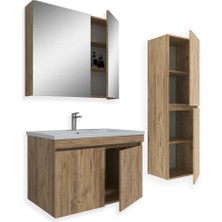 Teta Home Tokyo 80 Cm Mdf Banyo Dolabı Seti +Boy Dolabı