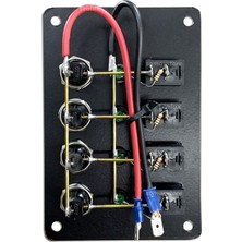 Sealux Marine 4 Anahtarlı Switch Panel Kontrol Paneli Yatay 12-24v Ölçüleri 80X120mm