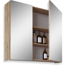 Teta Home Kahire 80CM Mdf Banyo Aynalı Üst Dolap