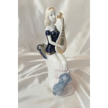 Rahan El Işi Seramik Biblo Heykel Enstürüman Çalan  Kadın