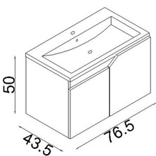 Teta Home Napoli 80 Cm Mdf Banyo Lavabolu Alt Dolap