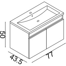 Teta Home Tokyo 80 cm Mdf Banyo Lavabolu Alt Dolap