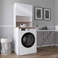 Teta Home Çamaşır Makinesi Dolabı MDF + Kapaklı Kiler Dolabı