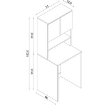 Teta Home Çamaşır Makinesi Dolabı MDF + Kapaklı Kiler Dolabı
