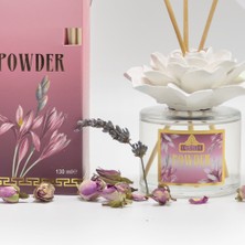 Powder Koku Veren Lotus Çiçekli 130 ml Çubuklu Oda Kokusu Özel Şişe ve Kalıcı Esans