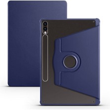 Case 4u Galaxy Tab S9 Plus Kılıf Termik Kalem Bölmeli Dönebilen Standlı Pu Deri Kılıf Lacivert