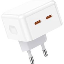 Borofone Şarj Kafa Type-C 17.5W Dual Port PD35W iPhone 15 Serisi Uyumlu Şarj Başlık Seyahat ve Duvar Şarj Cihazı Type-C Girişli Tüm Cihazlara Uyumludur BA76A