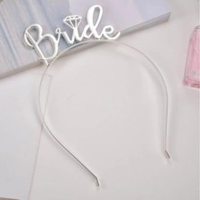 Larenya Bride To Be Metal Taç ve Kuşak Seti & Bekarlığa Veda Partisi & Pembe Gümüş Kuşak Gümüş Taç