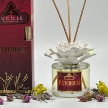 Lucille Paçuli Koku Veren Lotus Çiçek Figürlü 130 ml Çubuklu Oda Kokusu Özel Şişe ve Kalıcı Esans