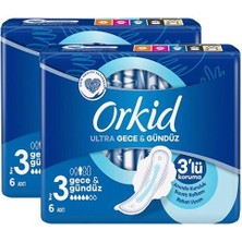Orkid Ultra Hijyenik Ped Gece & Gündüz 6'Lı X 2 Adet