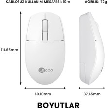 Lecoo WS204 Kablosuz 1200DPI 3 Tuşlu Optik Mouse Beyaz