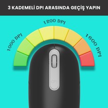 Lenovo Lecoo WS207 Şarj Edilebilir Kablosuz 1600DPI 4 Tuşlu Sessiz Kompakt Optik Mouse Siyah