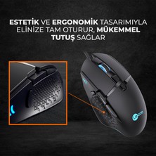 Lenovo Lecoo MG1101 Kablolu RGB LED Aydınlatmalı 6400DPI 8 Tuşlu Gaming Mouse Siyah