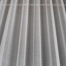 Taç Balık Sırtı Desen 1/3 Sık Pile Tül Perde Tek Kanat - Ekru - Vizon 100 x 270 cm
