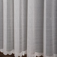 Taç Balık Sırtı Desen 1/3 Sık Pile Tül Perde Tek Kanat - Ekru - Vizon 100 x 270 cm