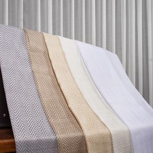 Taç Balık Sırtı Desen 1/3 Sık Pile Tül Perde Tek Kanat - Ekru - Vizon 100 x 270 cm