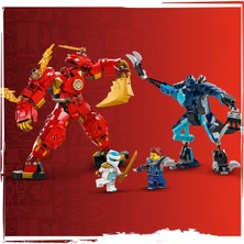 LEGO NINJAGO® Kai’nin Ateş Elementi Robotu 71808 - 7 Yaş ve Üzeri Çocuklar için Ninja Figürü İçeren Yaratıcı Oyuncak Yapım Seti (322 Parça)