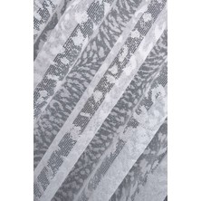 Evdepo Home Taç 1/3 Sık Pile Jakar Tül Perde Tek Kanat - Ekru - Vizon 100 x 250 cm
