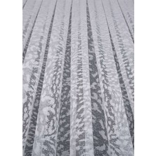 Evdepo Home Taç 1/3 Sık Pile Jakar Tül Perde Tek Kanat - Ekru - Vizon 100 x 250 cm